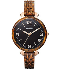 Horlogeband Fossil JR1410 Kunststof/Plastic Bruin 10mm