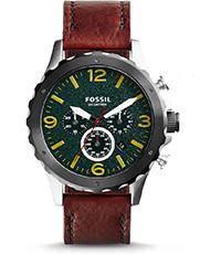 Horlogeband Fossil JR1466 Leder Rood 22mm