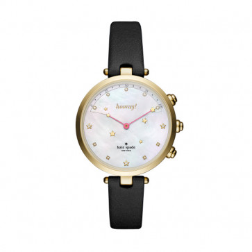 Horlogeband Smartwatch Kate Spade New York KST23204 Leder Zwart 12mm