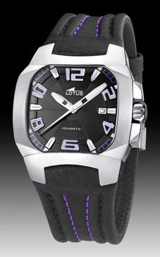 Horlogeband Lotus 15507-4 Leder Zwart 18mm