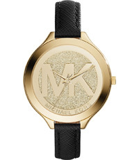 Horlogeband Michael Kors MK2392 Leder Zwart 12mm
