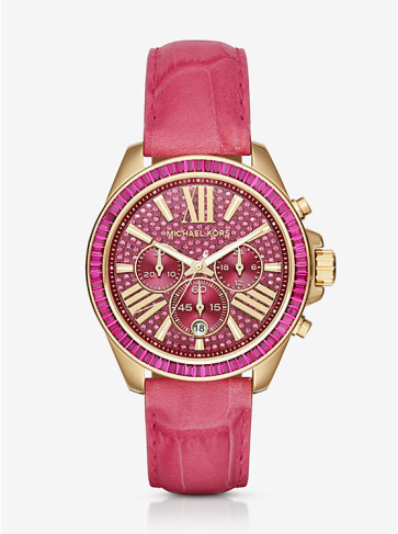 Horlogeband Michael Kors MK2449 Leder Roze 20mm