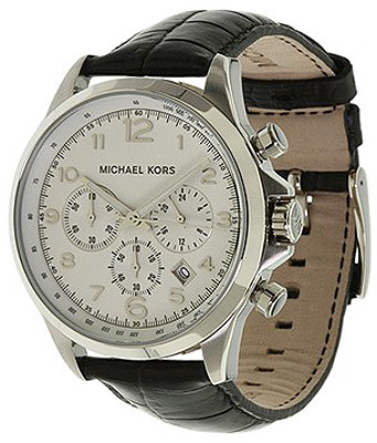 Horlogeband Michael Kors MK8114 Leder Zwart 22mm
