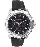 Horlogeband Michael Kors MK8379 Leder Zwart 24mm