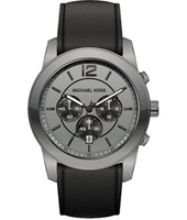 Horlogeband Michael Kors MK8434 Leder Zwart 24mm