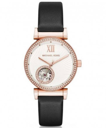 Horlogeband Michael Kors MK9014 Leder Zwart 16mm
