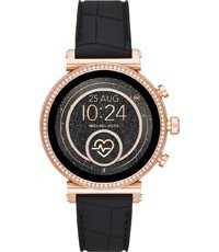 Horlogeband Michael Kors MKT5069 Leder/Textiel Zwart 18mm