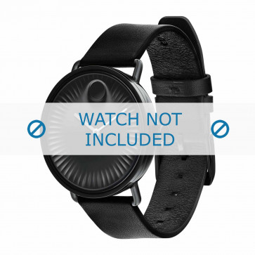 Movado horlogeband 3680039 Leder Zwart 20mm