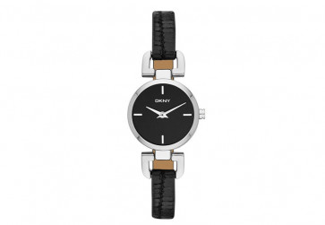 Horlogeband DKNY NY8878 Leder Zwart 14mm