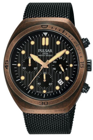 Horlogeband Pulsar VD53-X307 / PT3984X2 / PHA152X Mesh/Milanees Zwart
