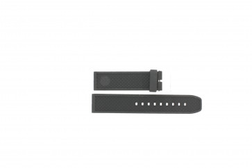 Horlogeband PU103 Rubber Zwart 24mm