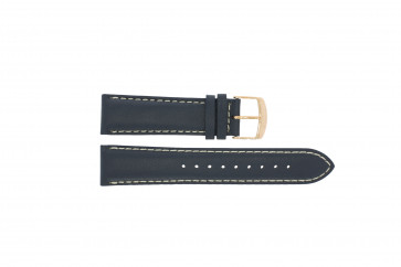 Timex horlogeband PW2P72700 Leder Blauw 22mm + wit stiksel