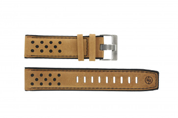 Timex horlogeband PW4B01500 Leder Cognac 22mm + zwart stiksel