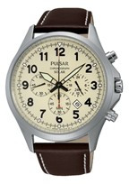 Horlogeband Pulsar VS75-X001 / PX5005X1 Leder Bruin 22mm