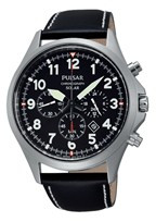 Horlogeband Seiko VS75-X001 / PX5007X1 Leder Zwart 18mm