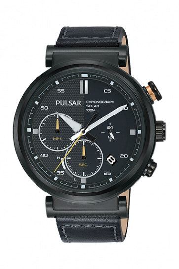 Horlogeband Pulsar PZ5071X1 Leder Zwart 22mm