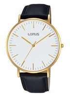 Lorus horlogeband RH882BX9 / VJ21 X071 / RHG053X Leder Zwart 20mm + zwart stiksel