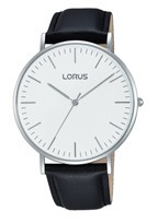 Lorus horlogeband RH883BX9 / VJ21 X071 / RHG055X Leder Zwart 20mm + zwart stiksel