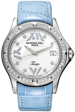 Horlogeband Raymond Weil SI2003-TANGOB-C8 Croco leder Blauw 20mm