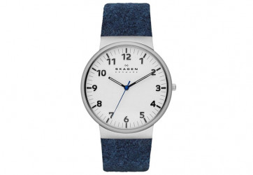 Horlogeband Skagen SKW6098 Leder/Textiel Blauw 23mm