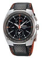 Horlogeband Seiko 7T62-0ADO / SNA481P1 Leder Zwart