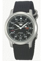 Horlogeband Seiko 7S26-02J0 / SNK809K2 / 4K13JZ Textiel Zwart 18mm