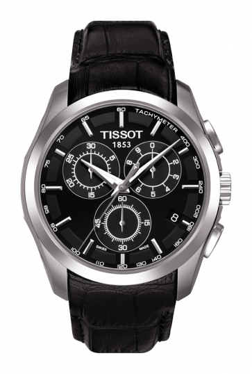 Horlogeband Tissot T0356171605100A XL / T610028583 Croco leder Zwart 23mm