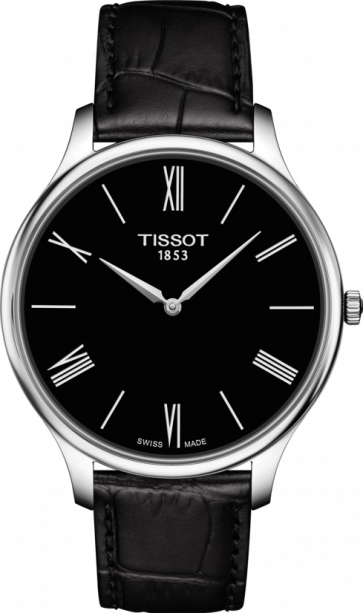 Horlogeband Tissot T0634091605800A / T610042813 Leder Zwart 18mm