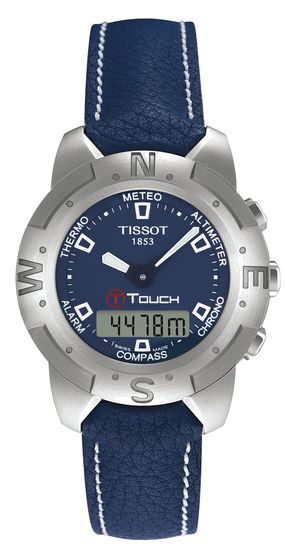 Horlogeband Tissot T33153841B / T610014625 Leder Blauw