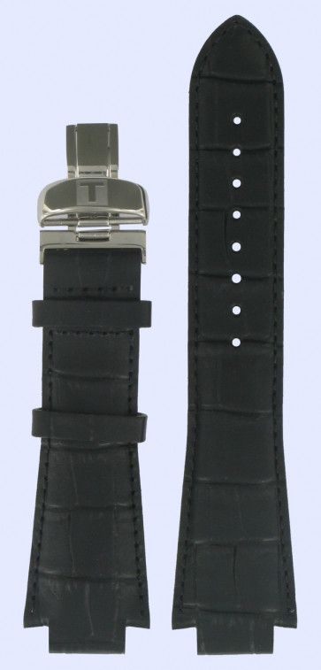 Horlogeband Tissot T600013353 / T600.4502318 Leder Zwart 15mm