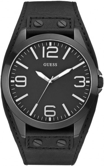 Horlogeband Guess W0181G2 Leder Zwart 24mm