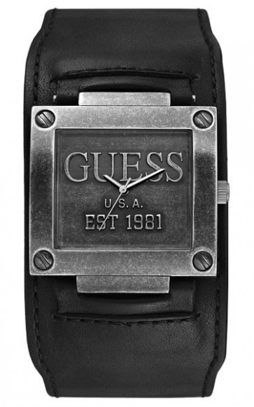 Horlogeband Guess W0418G2 Leder Zwart