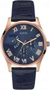 Horlogeband Guess W0608G2 Leder Blauw 22mm