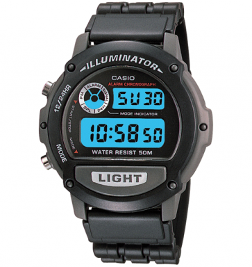 Horlogeband Casio W-87H-1V / 71602163 Kunststof/Plastic Zwart 19mm