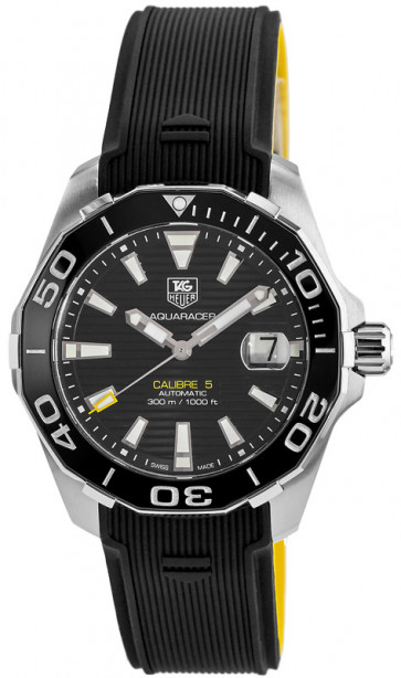 Horlogeband Tag Heuer WAY211A / FT6068 Rubber Zwart 20.5mm