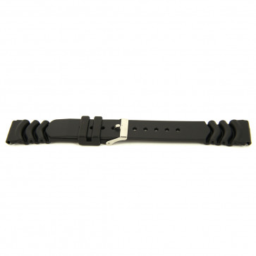 Horlogeband Rubber 18mm Zwart XF11