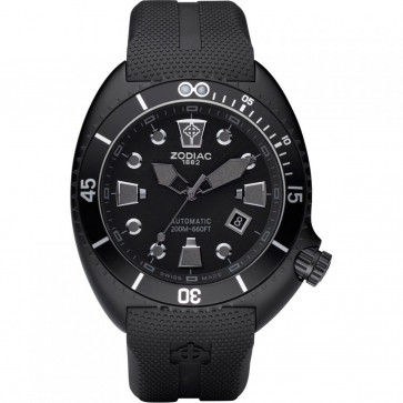 Horlogeband Zodiac ZO8010 / ZO8018 Rubber Zwart 24mm