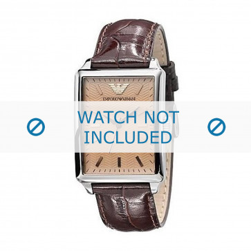 Horlogeband Armani AR0407 Leder Bruin 22mm