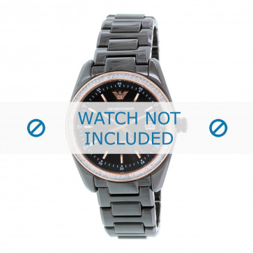 Armani horlogeband AR1496 Keramiek Zwart 20mm