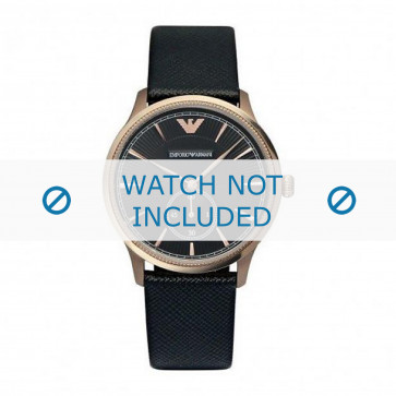 Horlogeband Armani AR1798 Leder Zwart 20mm