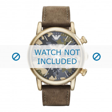 Armani horlogeband AR1818 Leder Groen 20mm + groen stiksel