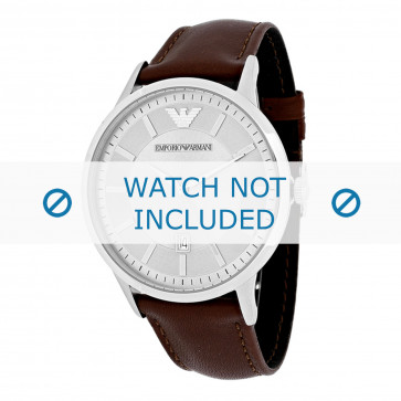 Horlogeband Armani AR2463 Leder Bruin 22mm