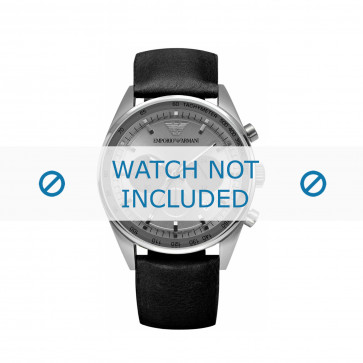 Armani horlogeband AR5994 Leder Zwart 23mm