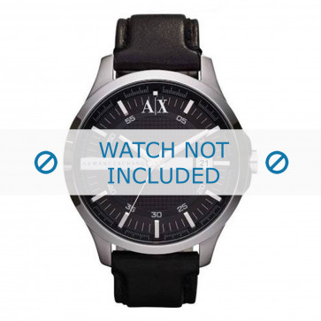 Horlogeband Armani AX2101 Leder Zwart 22mm