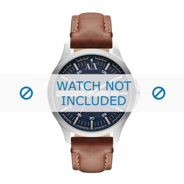 Horlogeband Armani AX2133 Leder Bruin 22mm