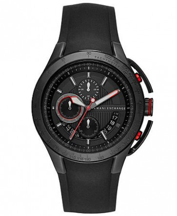 Horlogeband Armani Exchange AX1401 Rubber Zwart 19mm