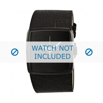 Armani horlogeband AX-6002 Leder Zwart 35mm 