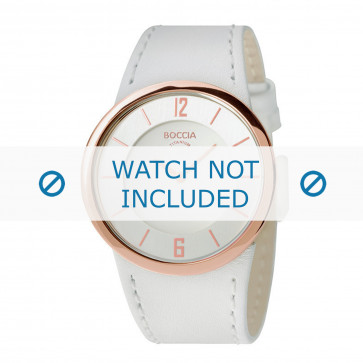 Horlogeband Boccia 3161-02-BO3161-02-40 Leder Wit 25mm