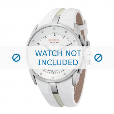 Breil horlogeband BW0429 Leder Wit + wit stiksel