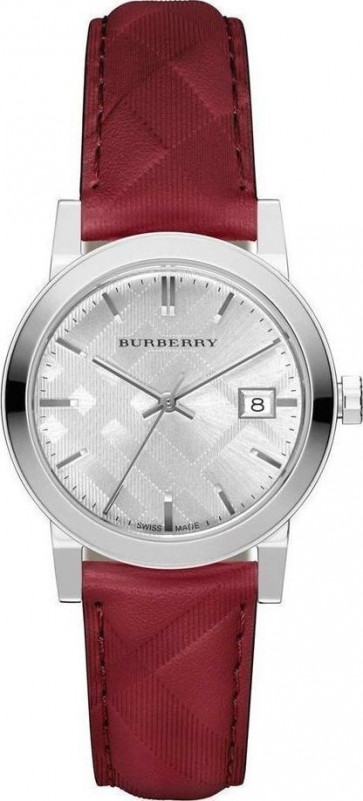 Horlogeband Burberry bu9152 Leder Rood